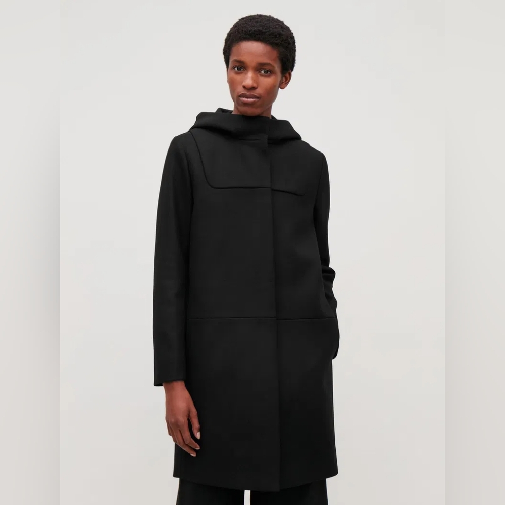 COS Hooded Wool Duffel Coat US 6